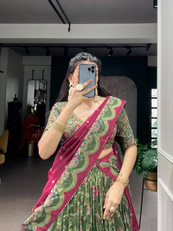 LNB 1256 Tasar Silk BGN Lehengha choli with thread work in hydrabad